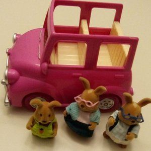 Lil WOODZEEZ Happy Camper Car and Cottonball rabbit family Easter gift